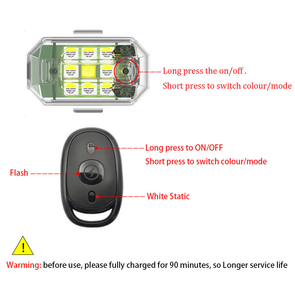 2개/4개 무선 LED 드론 스트로브 라이트 오토바이  - Drone Strobe Light 리뷰 및 가격